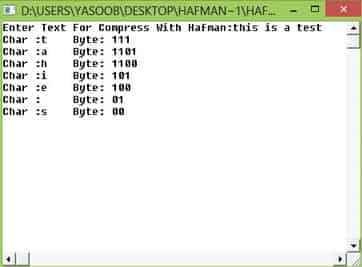 سورس کد الگوریتم هافمن با زبان سی پلاس پلاس C++