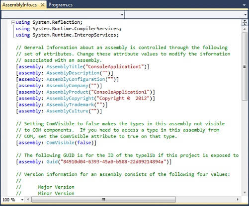 تصویر CSharp_13-assemblyinfo-codes تصویر CSharp_13-assemblyinfo-codes آشنایی با سی شارپ #C و ساخت پروژه