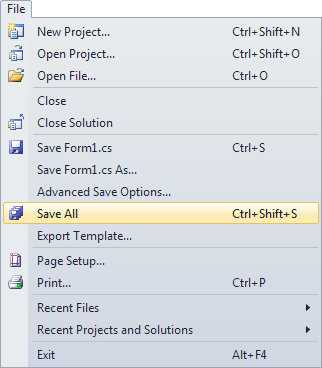 تصویر Csharp_1_file_save_all تصویر Csharp_1_file_save_all آموزش نحوه ذخیره پروژه در سی شارپ #C